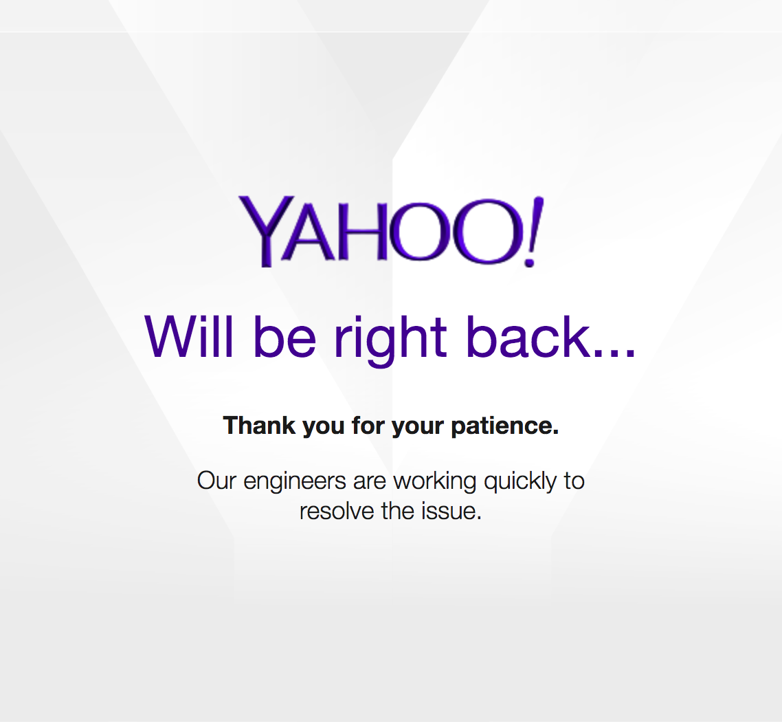 Yahoo Error Page